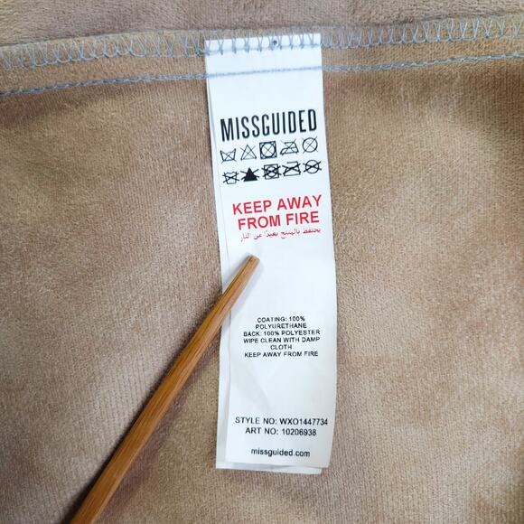 EUC Missguided Faux Vegan Leather Snap Front Shacket Jacket Sz. 6 Baby Blue - Picture 6 of 9